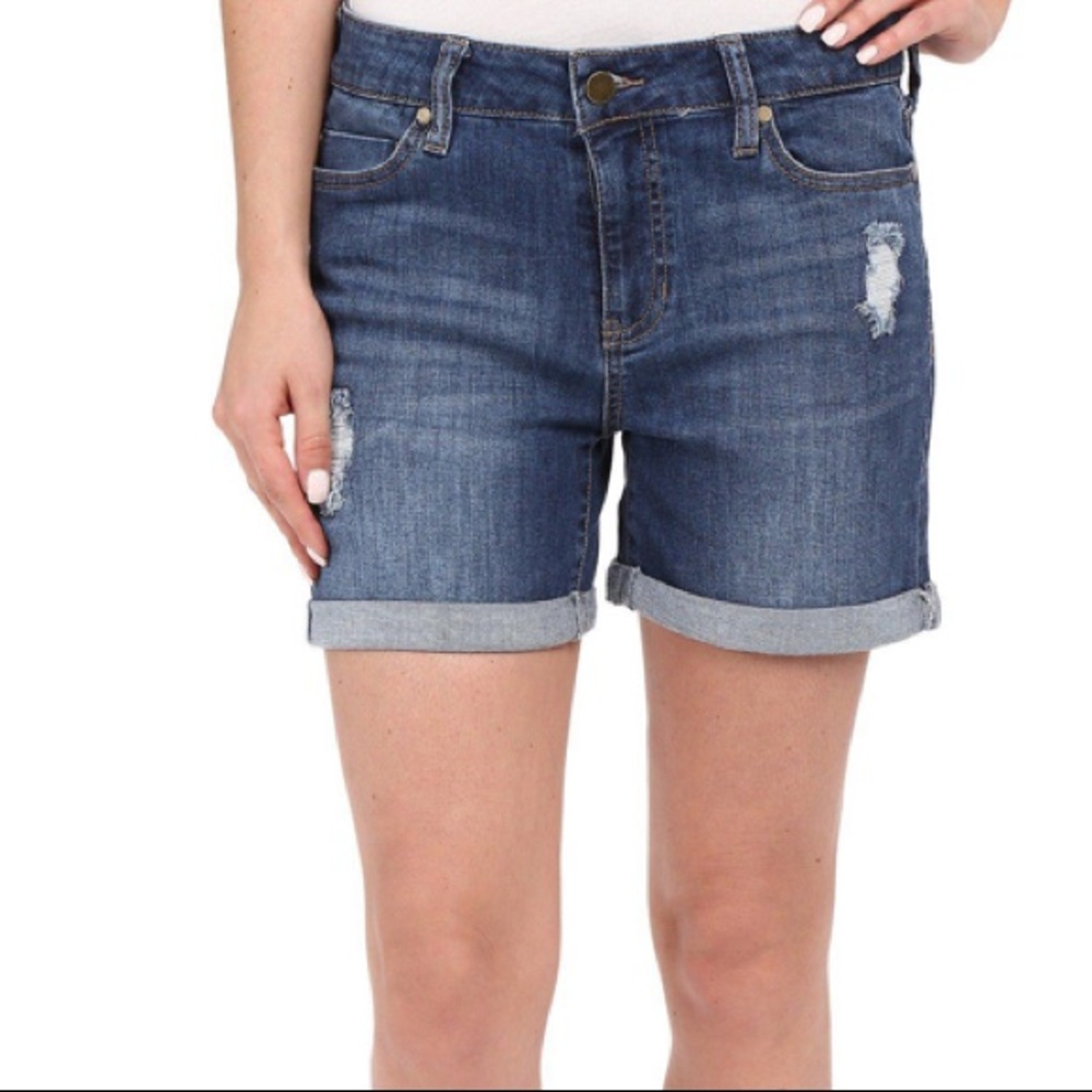Liverpool Vickie short roll up denim shorts-8